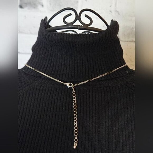 Gold Tone Double Strand Necklace w/ Red Evil Eye Pendant - Picture 6 of 7